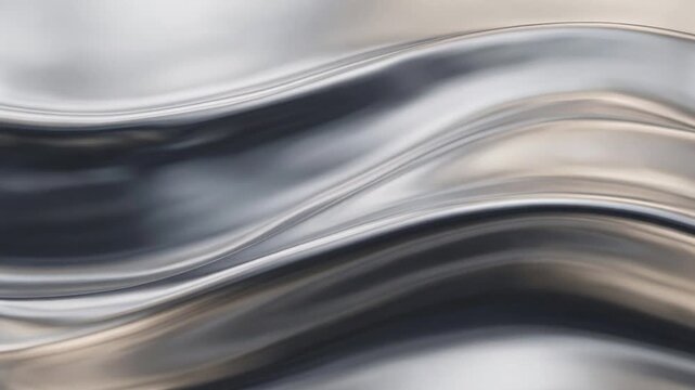 Premium seamless liquid metallic wave background with realistic chrome reflections for ESG reports, technology presentations, luxury branding, websites, and commercial motion graphics.