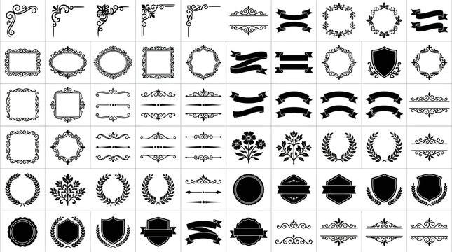 Collection of various decorative shapes.