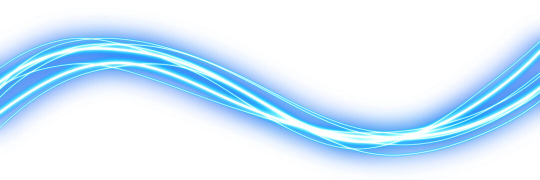 Abstract blue magic energy wave streak isolated design element