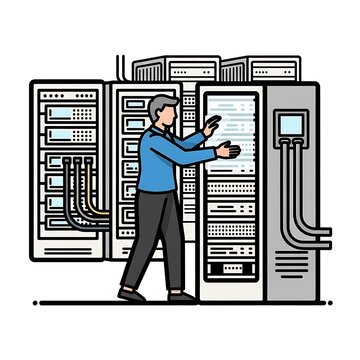 Business professional holding digital devices in office.