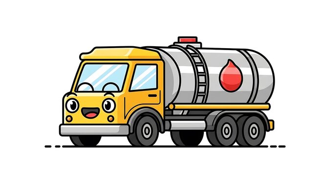 Yellow vintage delivery truck illustration vector.