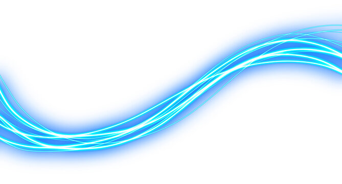 Cyan Fiber Optic Light Wave Technology Flow