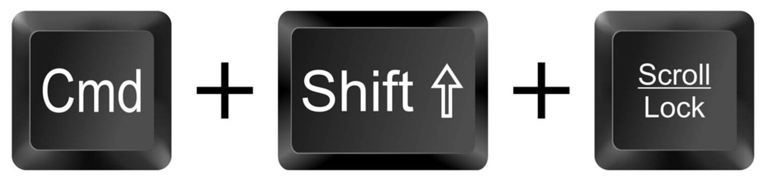 command shift Scroll lock computer keyboard shortcut key button 3d icon symbol sign isolated on white background
