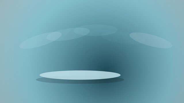 Abstract glowing light shapes on cyan background