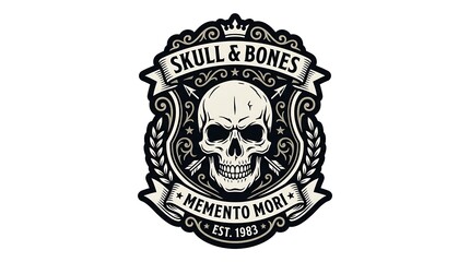 Fototapeta premium Skull and bones pirate emblem vector.