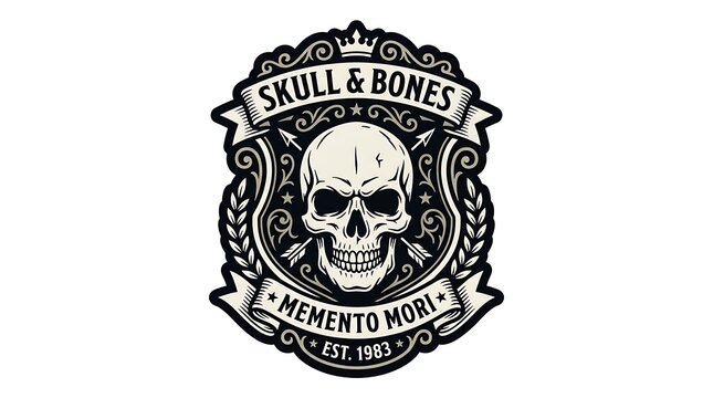 Skull and bones pirate emblem vector.