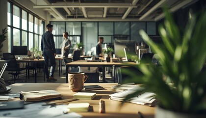 Obraz premium Office background with a simple angle.