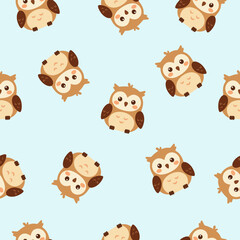 Obraz premium Cute Seamless Owl Pattern for Nursery Decor and Kids Fabric