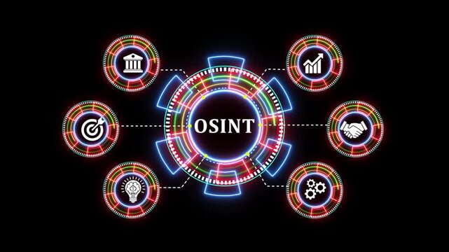 Osint open source intelligence digital concept, business, modern technology, internet.