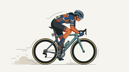 Fototapeta premium Woman Cyclist Racing Bicycle Sport Speed Active Lifestyle