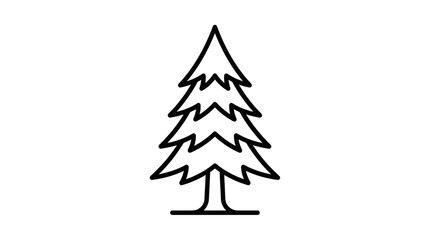 Fototapeta premium Evergreen pine tree nature line art icon.