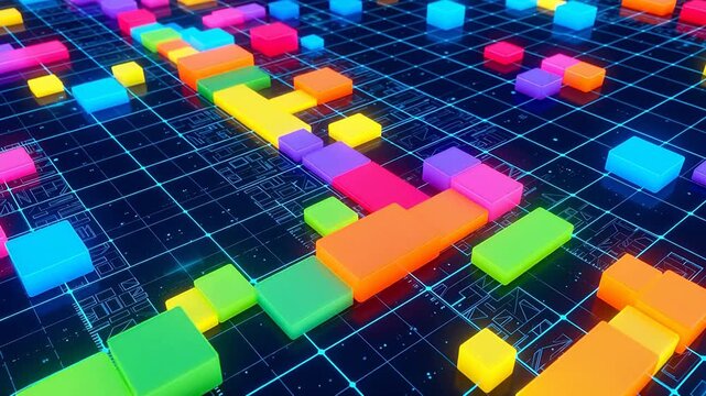Defragmentation Visualization Abstract Animation