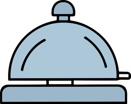 Service Bell Icon - Reception Desk Call Button, Hospitality Symbol