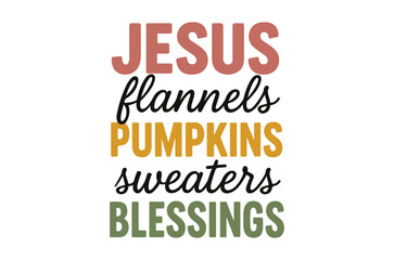 Obraz premium Text arrangement with fall themes and religious wording vector illustration