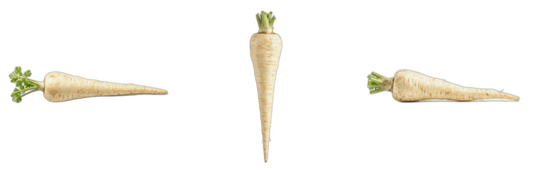 Set of Fresh Parsnips Isolated on White Background, Organic Root Vegetables Collection, Healthy Raw Food for Culinary Cooking, Farm Fresh Produce Elements for Nutrition and Vegan Diet Graphic Design