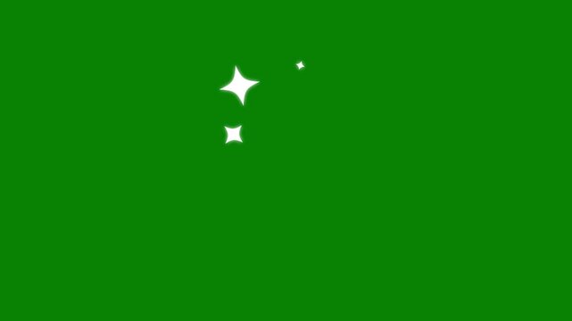 Glitter line and circle sparkle animation, festive holiday light decoration, cartoon doodle vector effects, magical sparkle particles, chroma key green screen, shiny blinking overlay animation, 4K