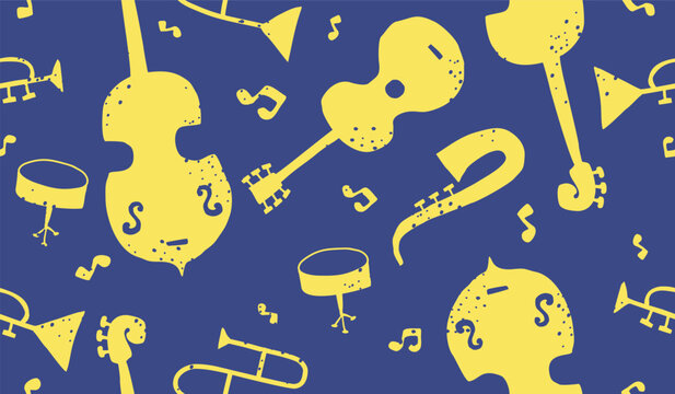 Cute jazz music pattern background vector design