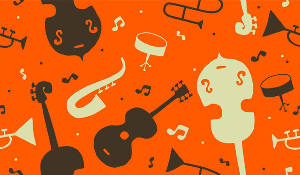 Cute jazz music pattern background vector design