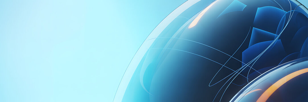 Abstract blue sphere with swirling lines and reflective surfaces a digital art composition ball orb globe circular round
