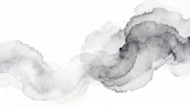 Abstract ink wash on white background