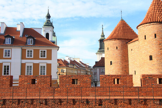 The Barbican and Old Town of Warsaw, Poland