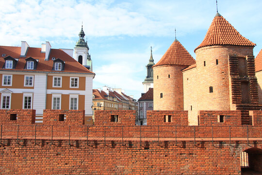 The Barbican and Old Town of Warsaw, Poland