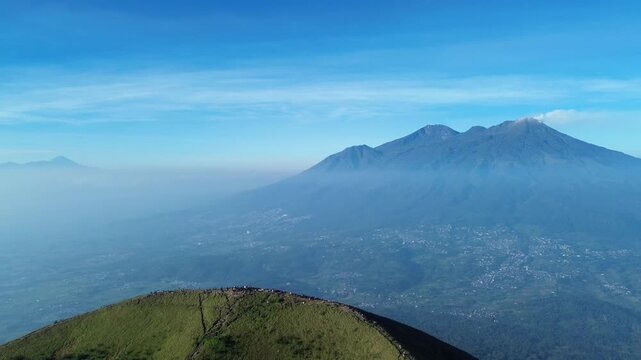 drone view penanggungan montain