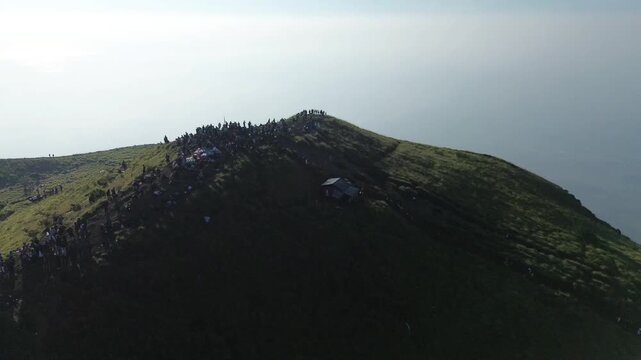 drone view penanggungan montain
