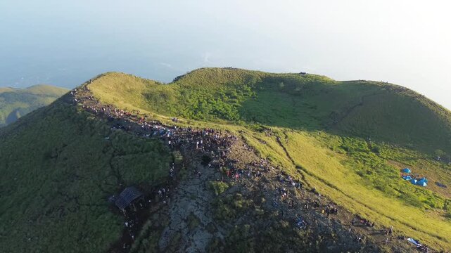 drone view penanggungan montain