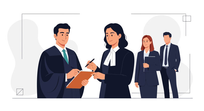 Legal Team Collaboration: Lawyers and Professionals Discussing a Case in a Modern Office Setting