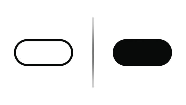 Simple black and white oval shapes with vertical line separator