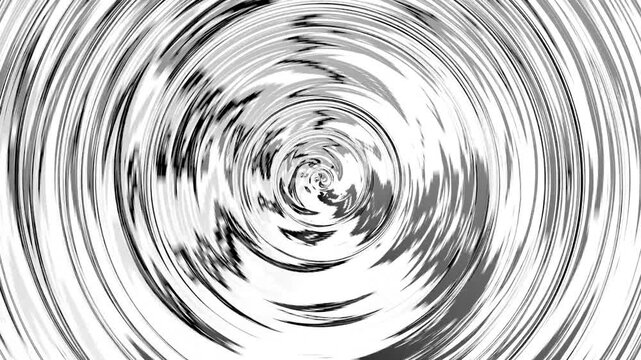 Black and white circle shapes fast spinning animation