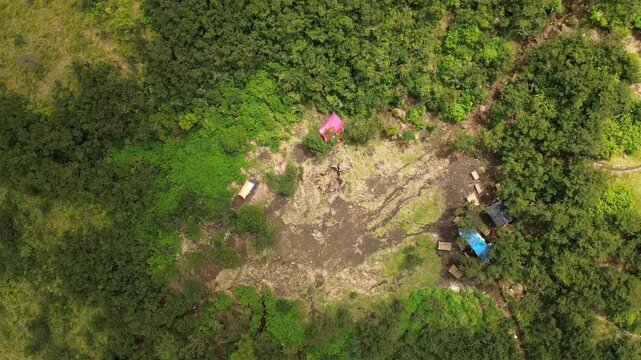 drone view penanggungan montain