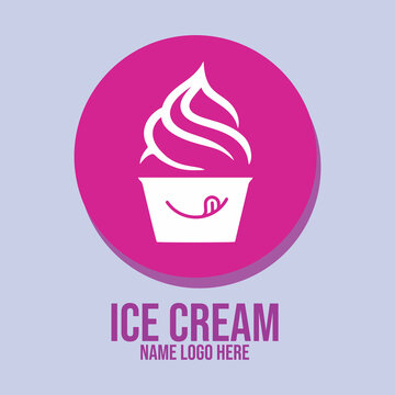 Sweet Ice Cream Badge Logo Design for Small Business, Cafe Identity and Food Branding