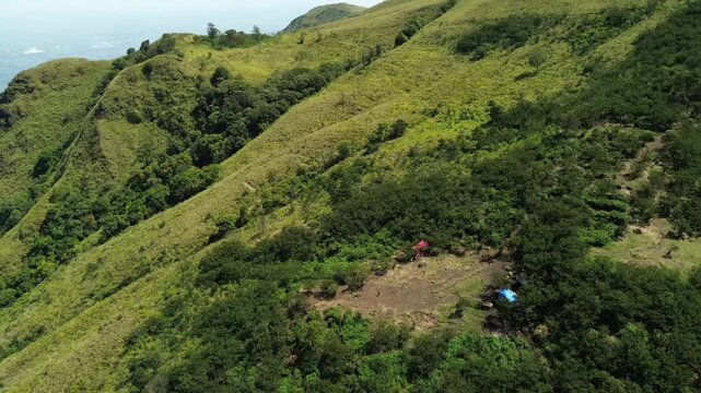 drone view penanggungan montain