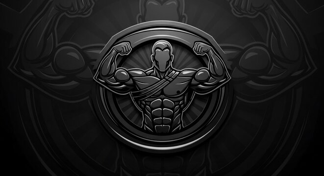 Iron Resolve: A sculpted testament to human strength, cast in monochromatic shadow.