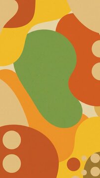 Retro abstract organic shapes background with warm earth tones and a textured nostalgic aesthetic