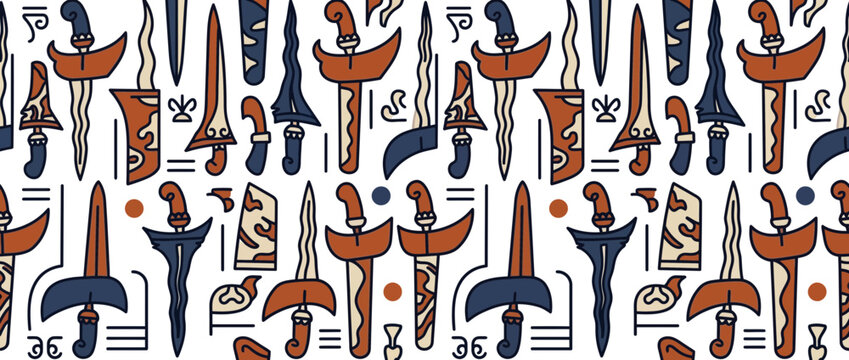 Indonesian Kris Dagger Pattern