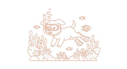 Fototapeta premium A scuba diver exploring an underwater scene with fish and coral.