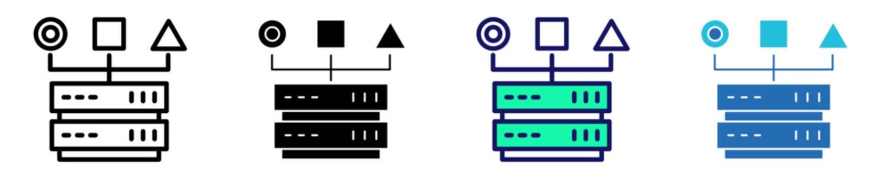 System Classification Icon Set Multiple Style Collection