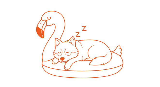 A cat sleeps peacefully on a flamingo-shaped pillow indoors.