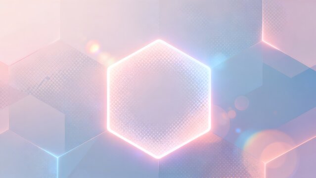 Abstract hexagon pattern with glowing light