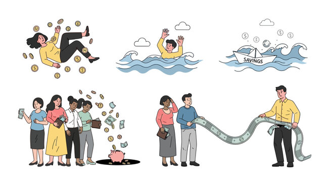 People struggling with money and high financial debt.