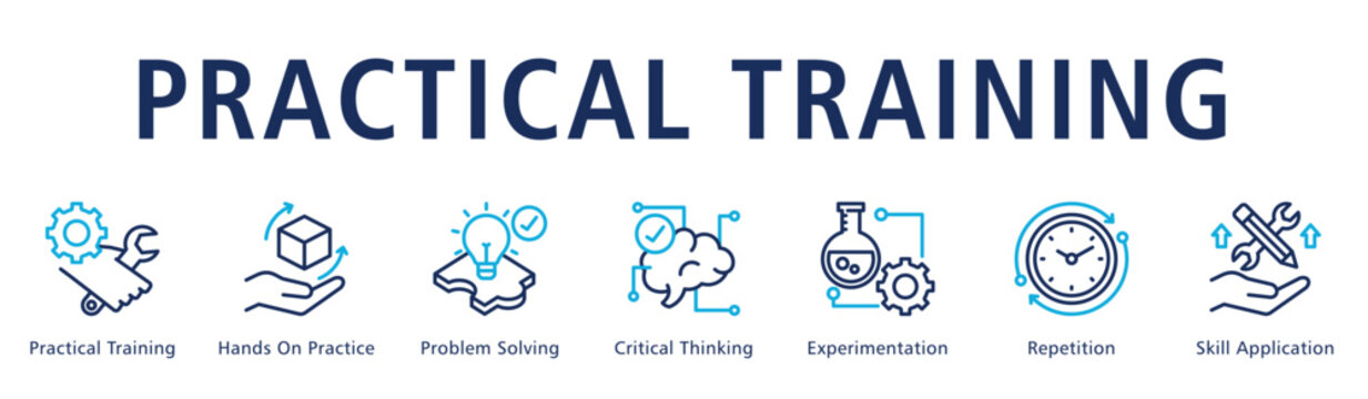 Practical Training Web Banner  icon vector illustration concept