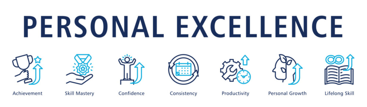 Personal Excellence Web Banner  icon vector illustration concept