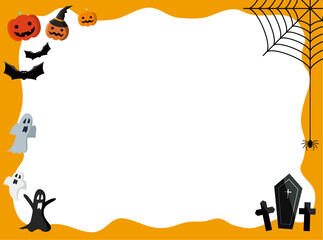 Fototapeta premium ハロウィン背景フレームシリーズ 横長縁飾り