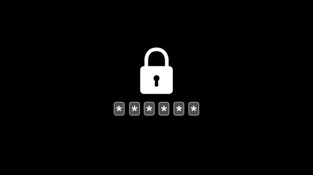 Person using a smartphone with a password input or OTP code and lock icon, security and online authentication. Motion Graphic concept. animation