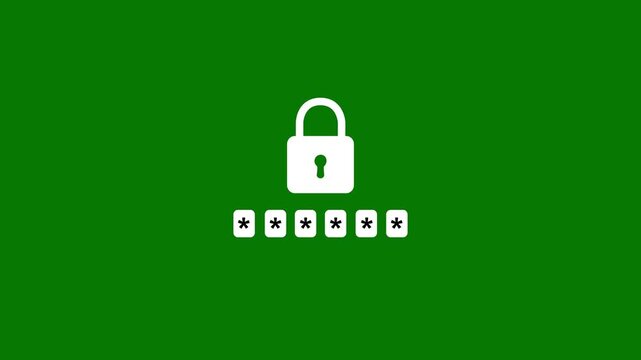 Person using a smartphone with a password input or OTP code and lock icon, security and online authentication. Motion Graphic concept. animation