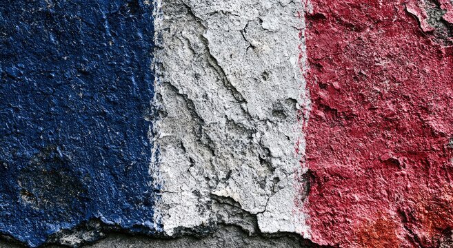 Textured, weathered flag colors paint cracked, rough surface