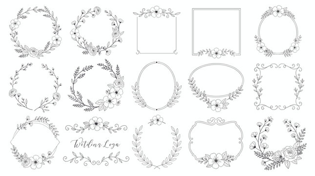 Minimalist Linear Geometric Card Frame Borders and Delicate Text Divider Rules